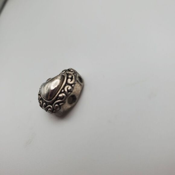 Sterling Victorian rose heart charm pendant‎ - Picture 2 of 2